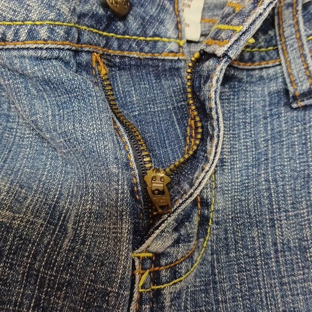 SO flare juniors size 11 Average jeans top yellow stitches boot cut - Picture 3 of 10